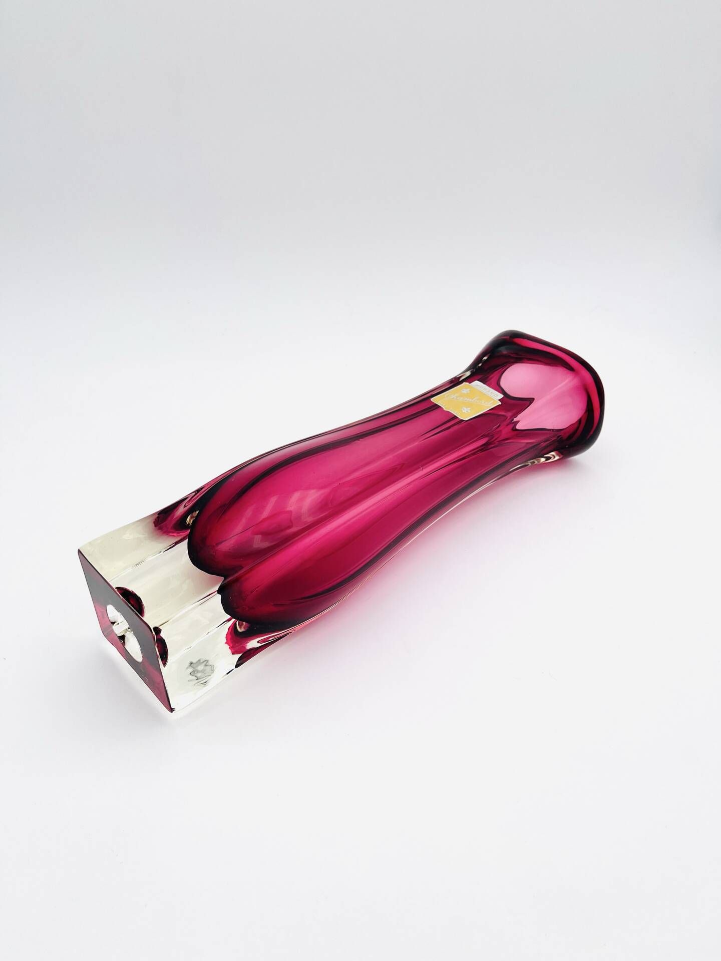 Murano Vase Fratelli Toso Chambord Sommerso Red Labelled 35cm