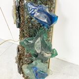 Vintage brutalist glass wall lamp, 1960s