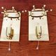Set of 2 Mid Century Modern gilded ice glass wall lamps by J.T. Kalmar