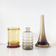 Set of vintage smoked glass vases
