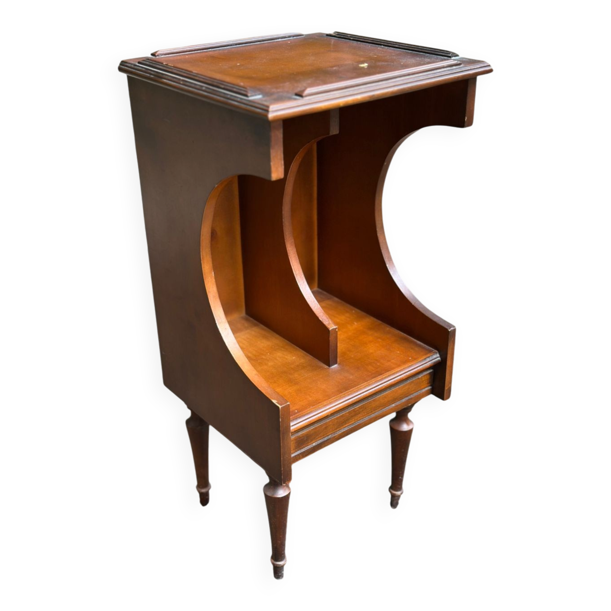 Canterbury-style magazine rack document holder from the 1950s.
