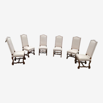 Set of 6 chairs covered with skai