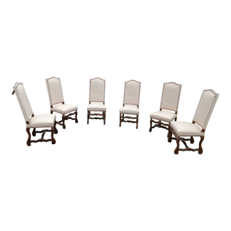 Set of 6 chairs covered with skai