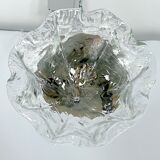 Vintage La Murrina ceiling lamp in clear Murano glass and brass. Italy 1980s