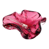 Murano Coupe Flavio Poli Sommerso Rubies & Original Pilon 17cm 1960