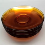 6 DURALEX CUPS with SAUCERS amber color France vintage