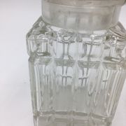 Duo of chiseled glass jars