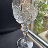 10 Bohemian cut crystal wine glasses