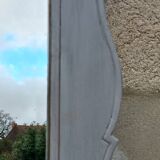 Antique Louis XV style mirror in solid oak with grey patina, 131cm.