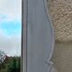 Antique Louis XV style mirror in solid oak with grey patina, 131cm.