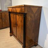 Large Biedermeier Half-Cabinet in Ebonized Walnut, South Germany, 1820