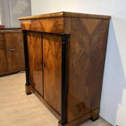 Large Biedermeier Half-Cabinet in Ebonized Walnut, South Germany, 1820
