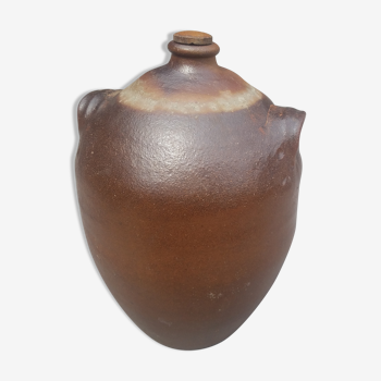 Antique two-handle glazed terracotta jar