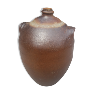 Antique two-handle glazed terracotta jar