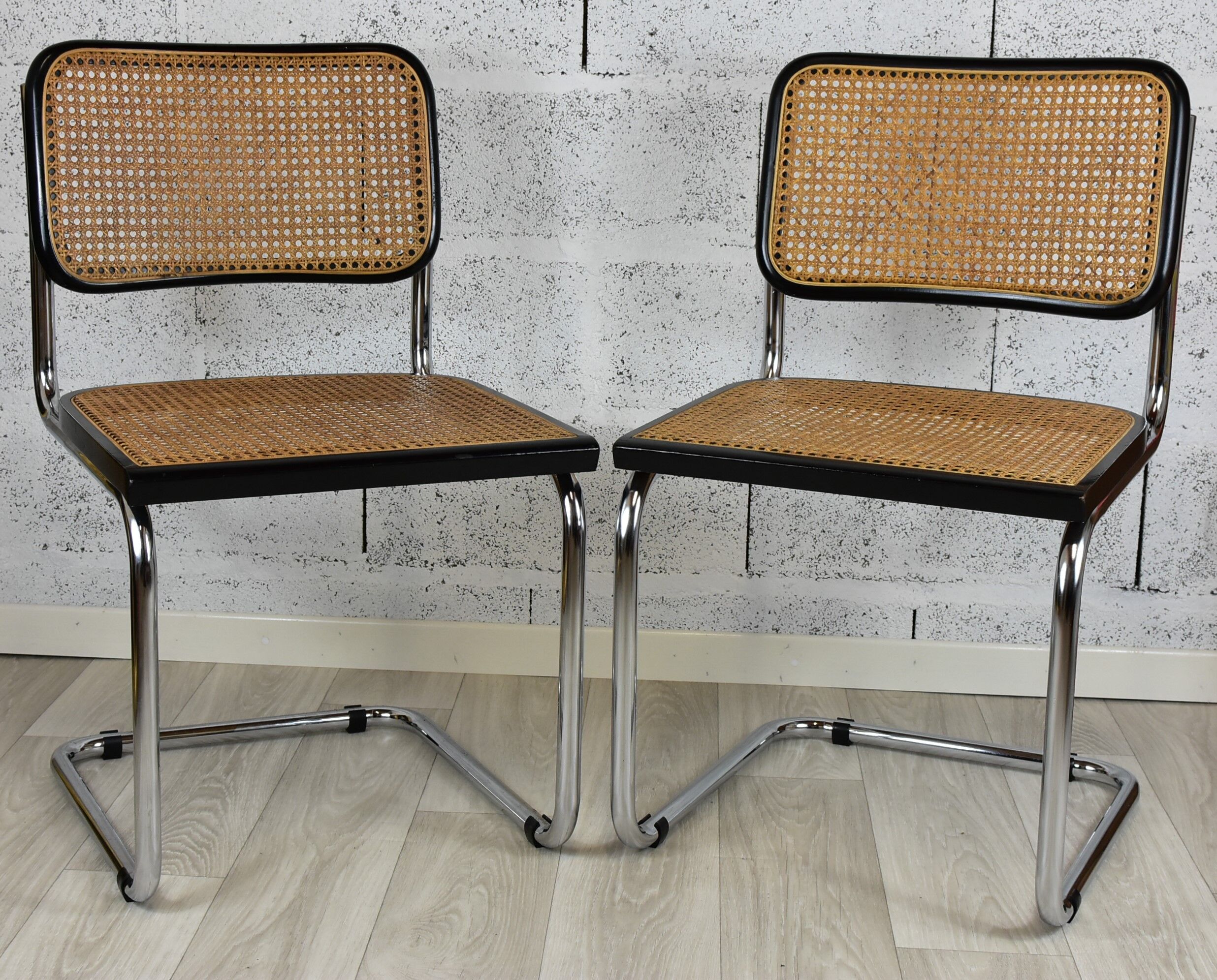 Pair of vintage chairs B32 Marcel Breuer, black