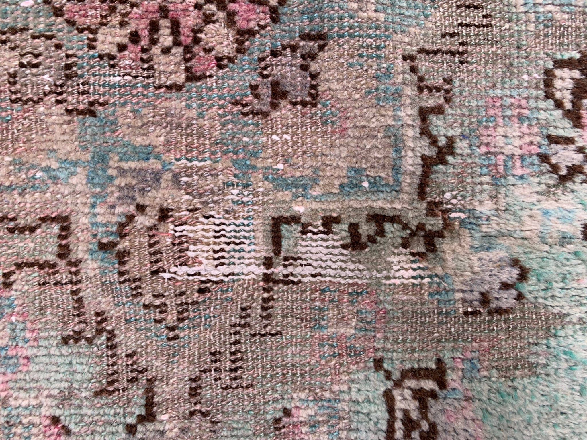 Vintage Turkish Oushak Rug 106x66 cm shabby carpet Ushak Region Small