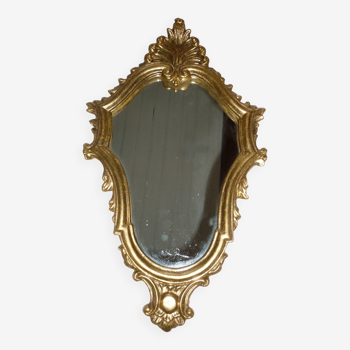 Miroir coquille style Louis XV en bois doré 46x27