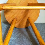 Vintage blond wooden stool