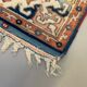 Old turkish kazak rug 140x96 cm vintage carpet, red and blue