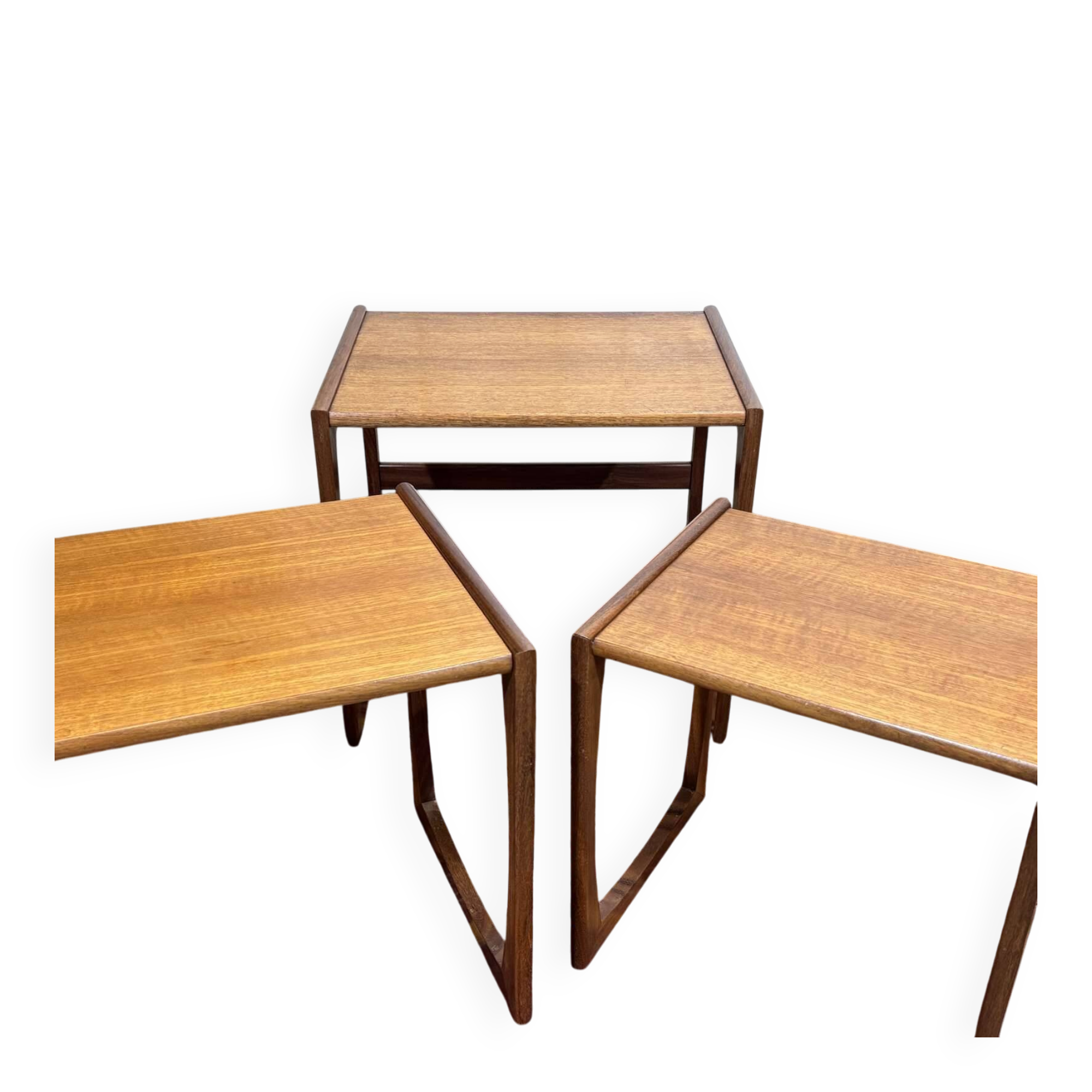 Set of 3 English nesting tables by the brand Gplan from the 1970s in
