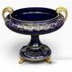 Large blue Sèvres vase / table centre and gold earthenware from Tours, signed.