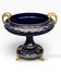 Large blue Sèvres vase / table centre and gold earthenware from Tours, signed.