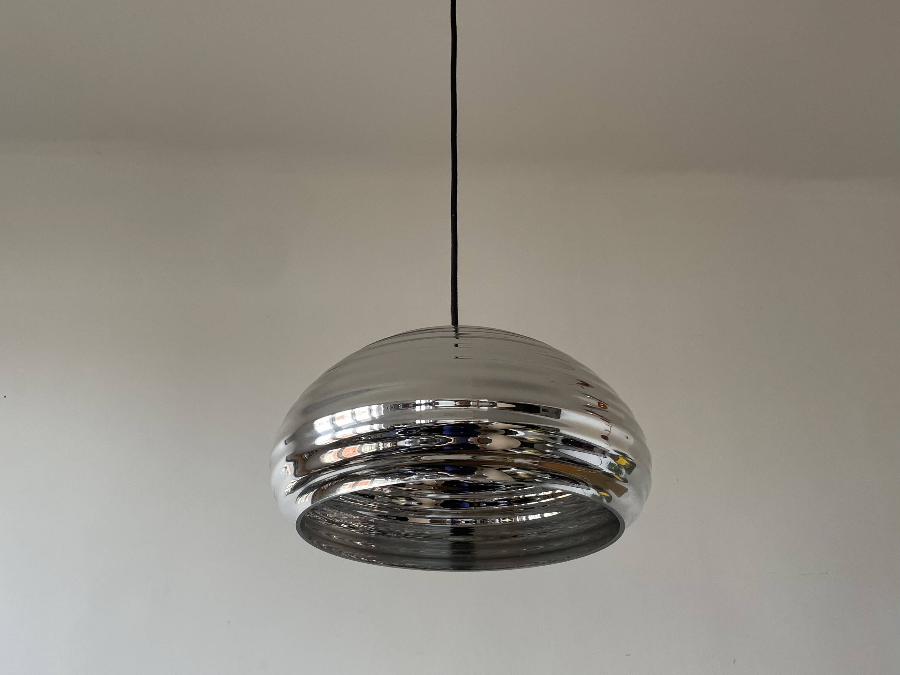 Vintage silver glass pendant light