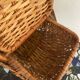 Brown woven vintage wicker basket with 2 lids.