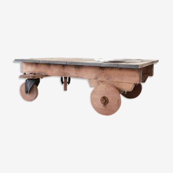 Table basse chariot industriel