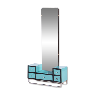 Restored Bauhaus Dressing Mirror, Chrome, Steel, Lacquered Wood, Czechia, 1930s