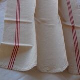 4 tea towels, rustic canvas, bistres.