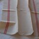 4 tea towels, rustic canvas, bistres.