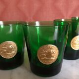 Lot de 7 verres verts italiens de byrrh