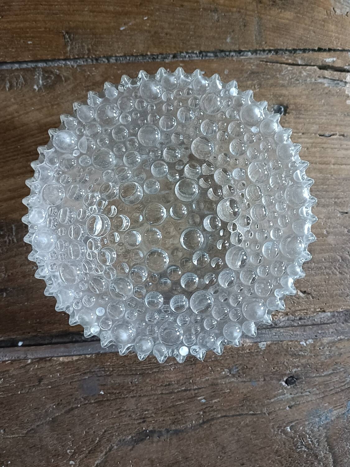 Ceiling light, wall sconce in pressed glass, 1970