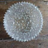 Ceiling light, pressed glass wall light, 1970