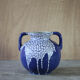 Vase signed Léon Pointu, ceramic vase with a glazed snake skin effect.