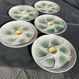5 oyster plates from Salins earthenware