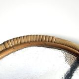 Tripod side table in bamboo and hammered glass - 1950s
