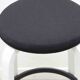 Alvar Aalto 64 stool upholstered in black and white for Artek.