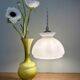 Vintage white opaline lampshade pendant light