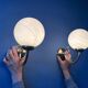 Set of 2 wall lights Hollywood Regency opal glass