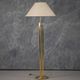 Lampadairel vintage en laiton avec abat-jour en tissu, Italie années 1970.