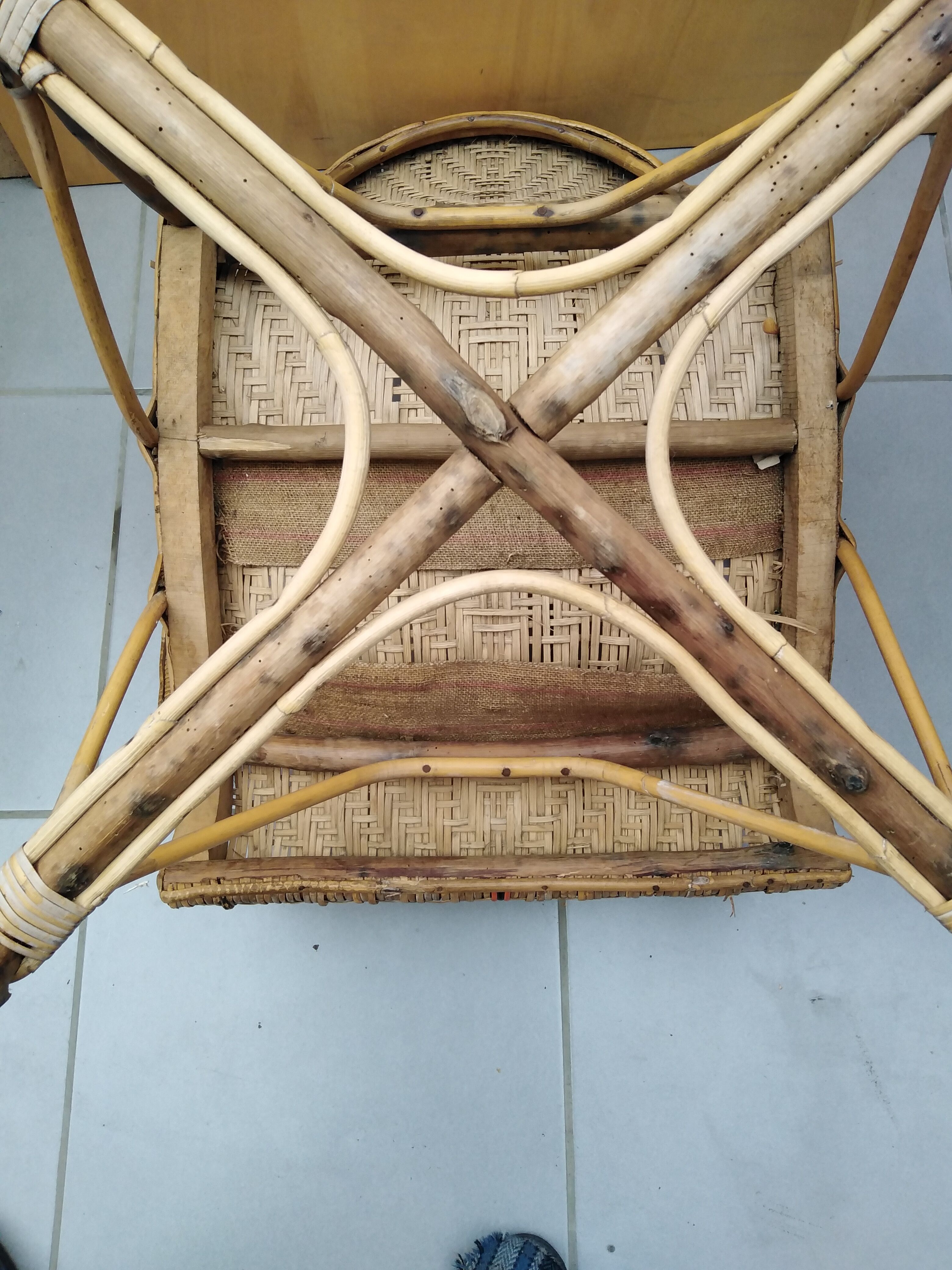 50s wicker rattan chair