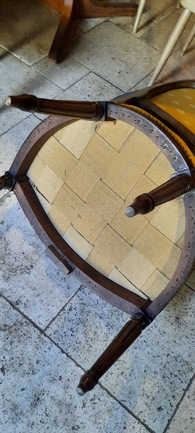 Pair of Louis XVI style armchairs