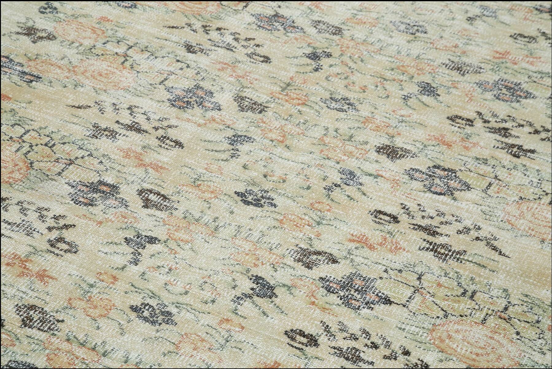 Vintage Turkish Hand Knotted Beige Rug 190cm x 302cm