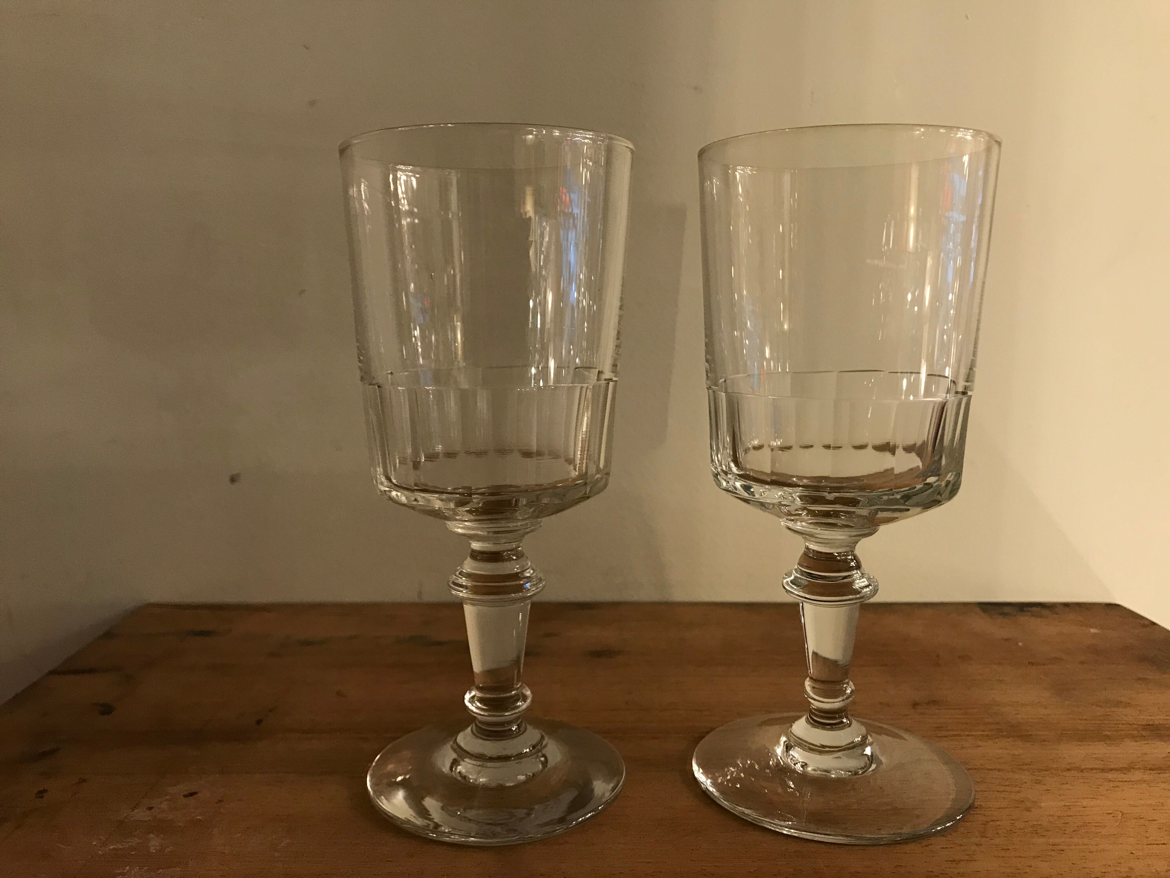12 old and blown glass walking glasses