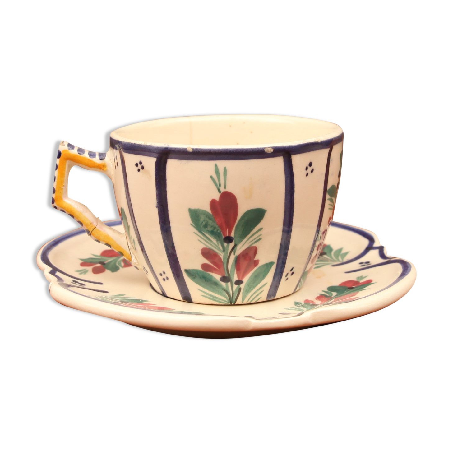 Henriot Quimper coffee cup and its saucer