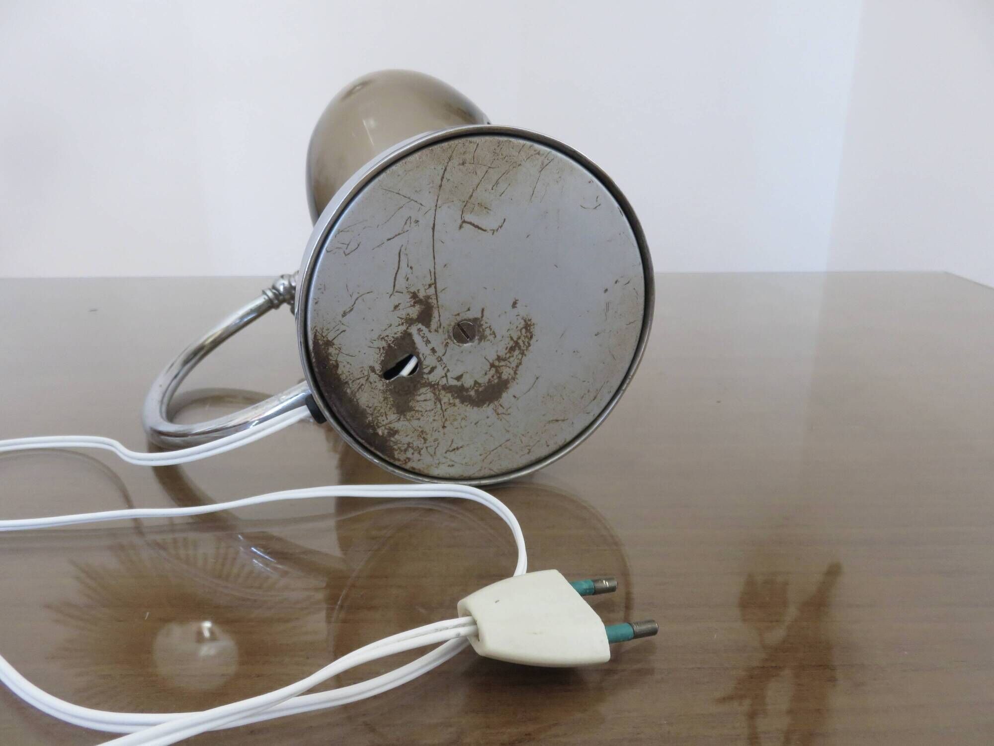 Lamp in chrome metal and amber glass made in Italy 1970