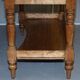 Victorian writing desk or console from 1880 in satin wood and marble.