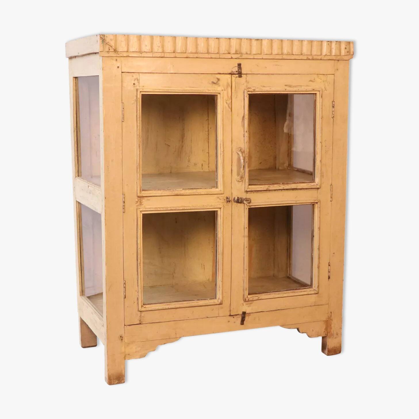 Art Deco cabinet in original ecru patinated Burmese teak.